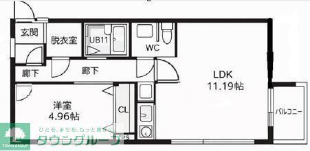 カムフォート登戸III(1LDK/4階)の間取り写真