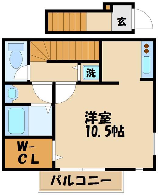 ステップ柴崎(ワンルーム/2階)の間取り写真