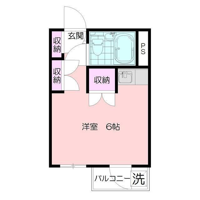 エスエスワンビル(ワンルーム/3階)の間取り写真