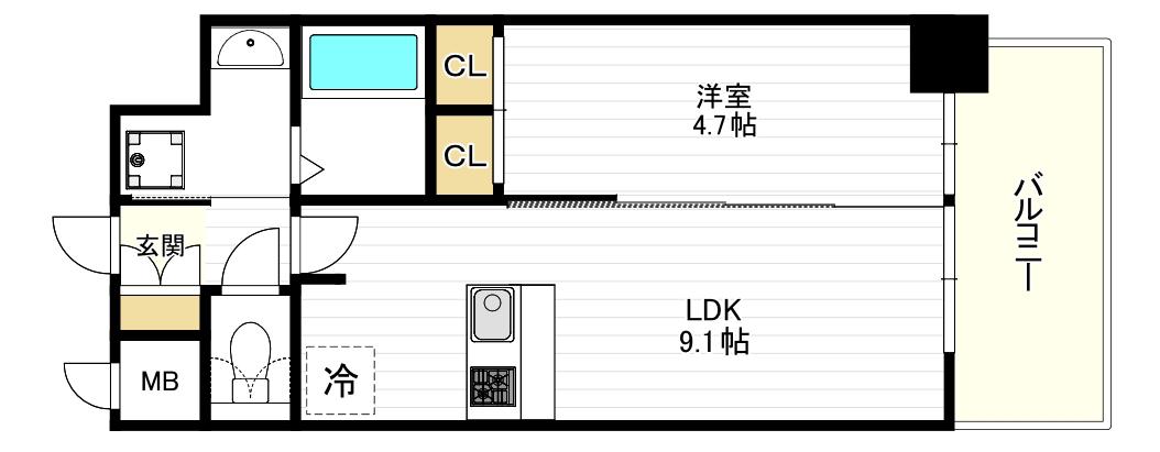 GM KOHAMA(1LDK/4階)の間取り写真