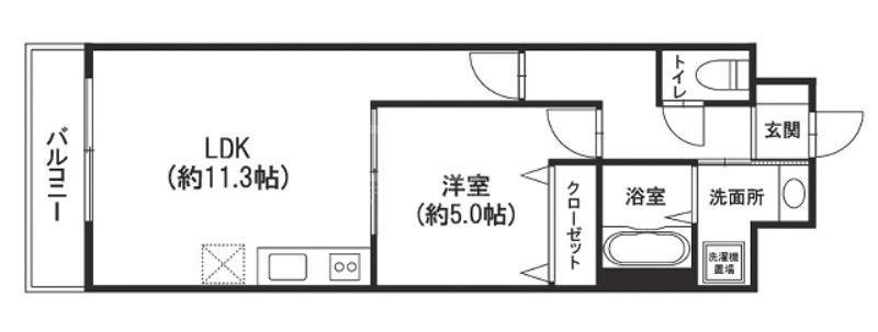 SDマンション博多駅南(1LDK/8階)の間取り写真