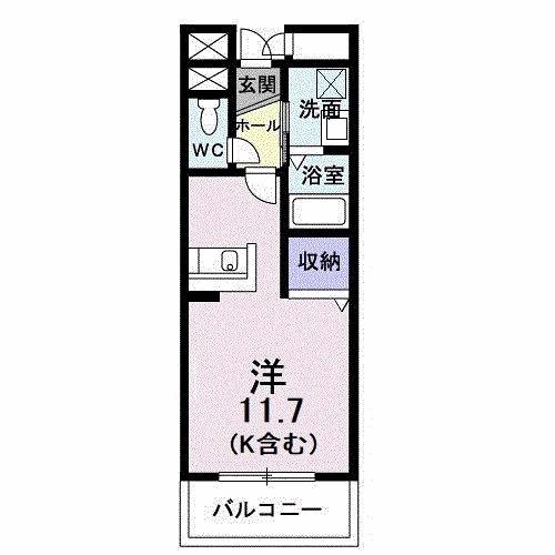 ファミリアノール(ワンルーム/1階)の間取り写真