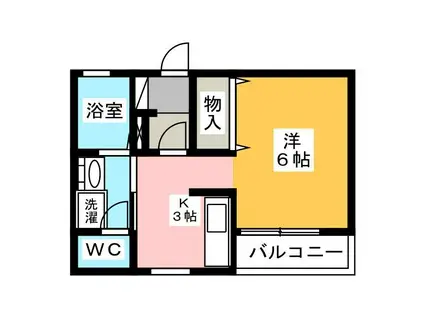 フルール(ワンルーム/2階)の間取り写真