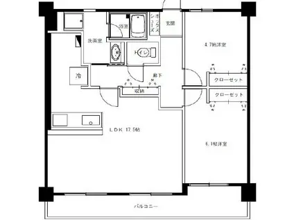 グリーンコーポ野田阪神(2LDK/10階)の間取り写真