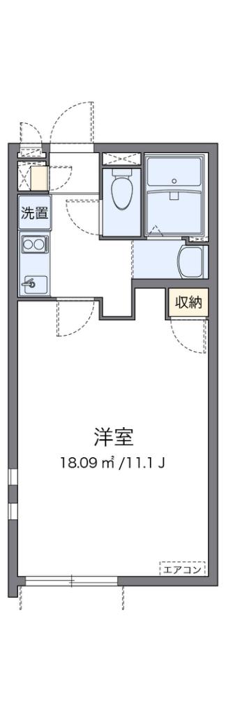 クレイノグランデージ樽井(1K/2階)の間取り写真