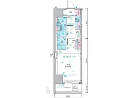 ジェノヴィア南砂町スカイガーデン(1K/4階)の間取り写真