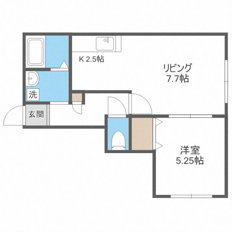 マスターズ(1LDK/2階)の間取り写真
