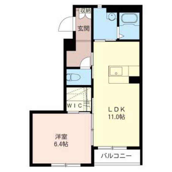 ビューグランド(1LDK/1階)の間取り写真