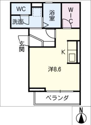 スタブリテラス桑名(ワンルーム/3階)の間取り写真