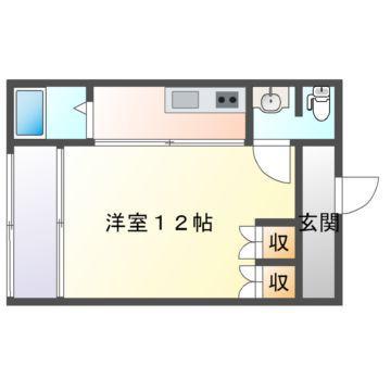 プラティーノ(1K/1階)の間取り写真