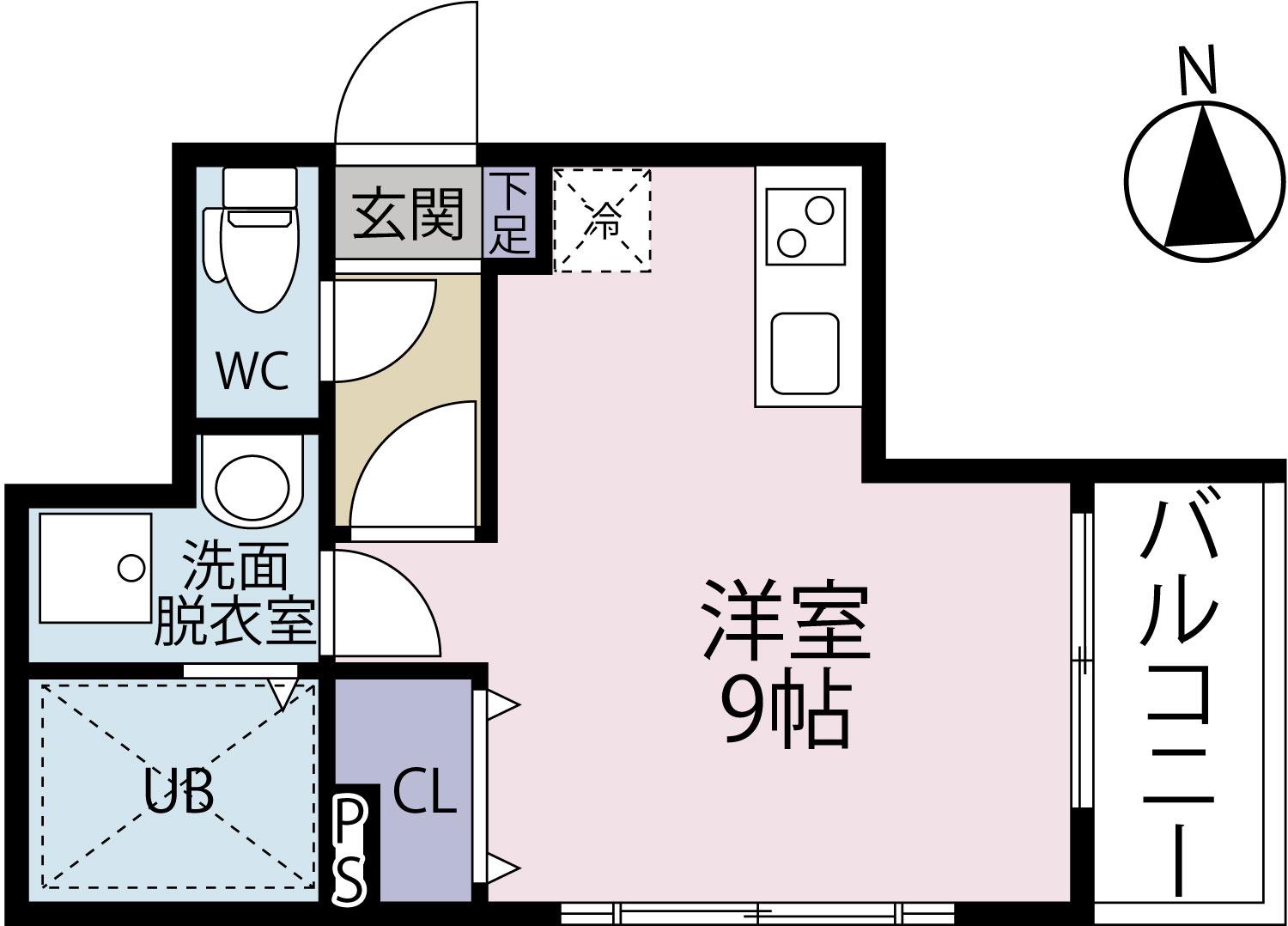 LIBERTY長町南(ワンルーム/2階)の間取り写真