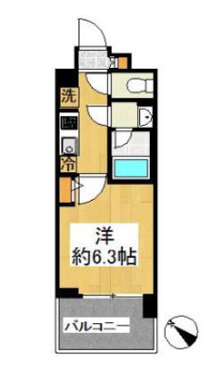 プロスタイルウェルス横浜天王町SHOKEN RESIDENCE(1K/1階)の間取り写真