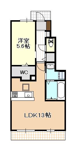TIARA(1LDK/1階)の間取り写真