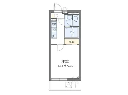 サニープレイス(1K/2階)の間取り写真