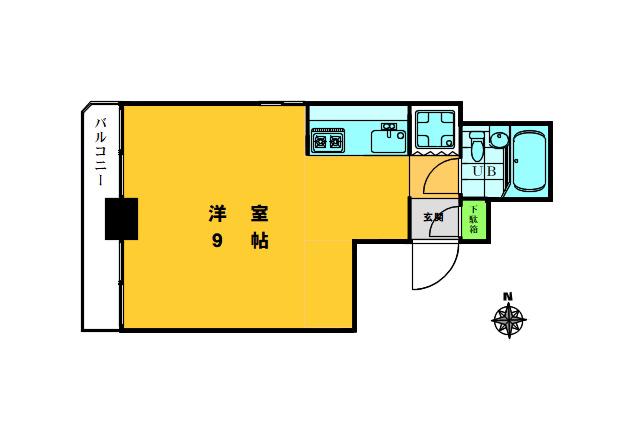 東中野パークハウス(ワンルーム/5階)の間取り写真