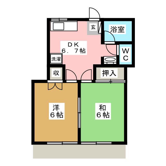 ハイツアベニュー(2DK/1階)の間取り写真