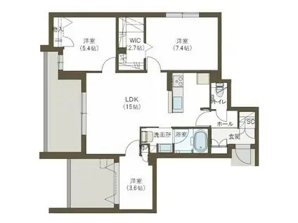 THE STARK(3LDK/2階)の間取り写真