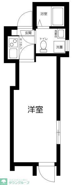 モンクール高野台(1K/1階)の間取り写真