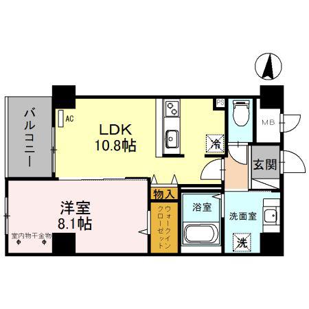 A-レジデンス金沢(1LDK/1階)の間取り写真