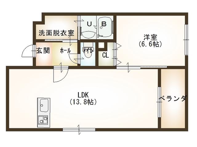 エスポワール寺尾(1LDK/3階)の間取り写真