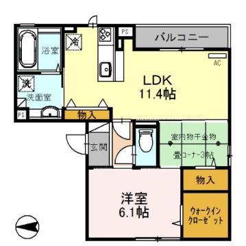 ルネ舟木(2LDK/2階)の間取り写真