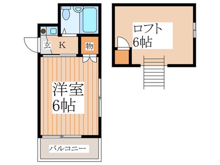 パールハイツ(1K/1階)の間取り写真