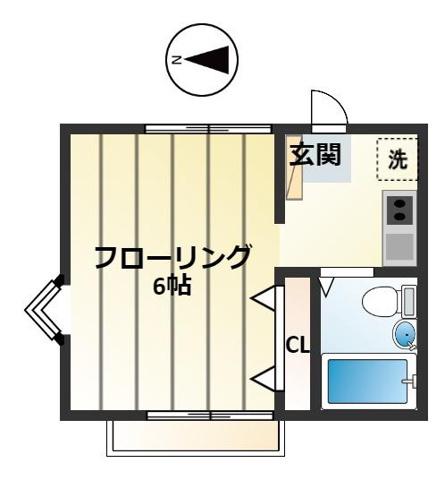グリーンハイツ(1K/2階)の間取り写真