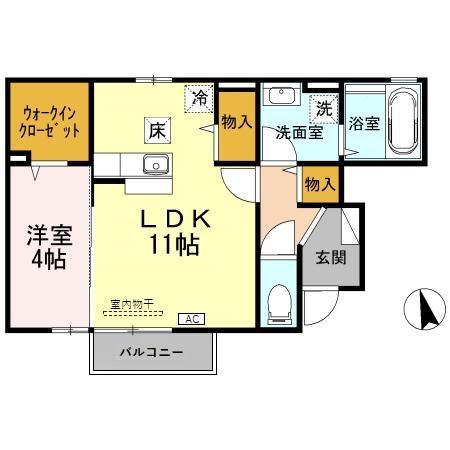 ポラリス(1LDK/1階)の間取り写真