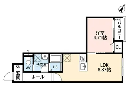 立川セイワレジデンス3(1LDK/3階)の間取り写真