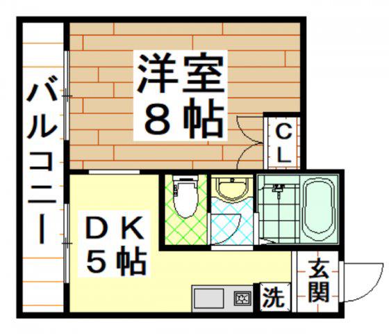 カーサコモダ(1DK/3階)の間取り写真