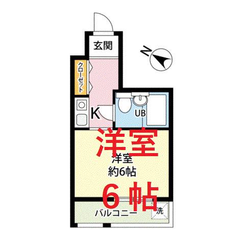 セザール川崎(1K/1階)の間取り写真