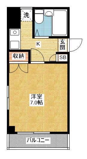 メゾンドマスミー(1K/2階)の間取り写真