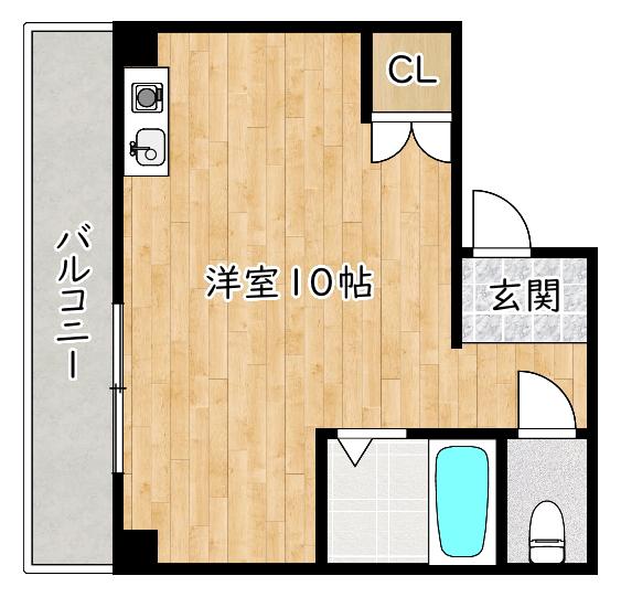 ボーディングハウス(ワンルーム/3階)の間取り写真