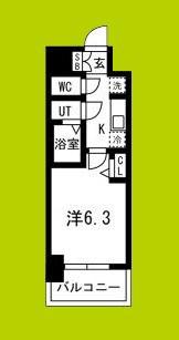 ファステート東大阪アダマス(1K/2階)の間取り写真