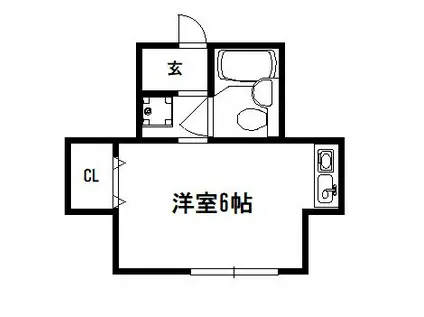 アンクルアベニュー(ワンルーム/1階)の間取り写真