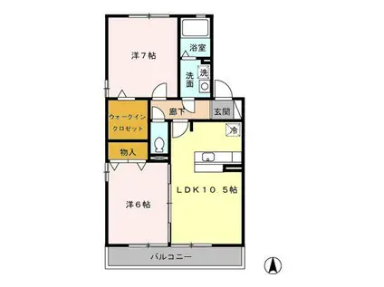 グランメールA/B/C(2LDK/1階)の間取り写真