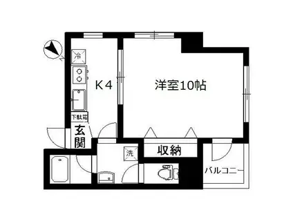 レジデンス後藤(1K/3階)の間取り写真