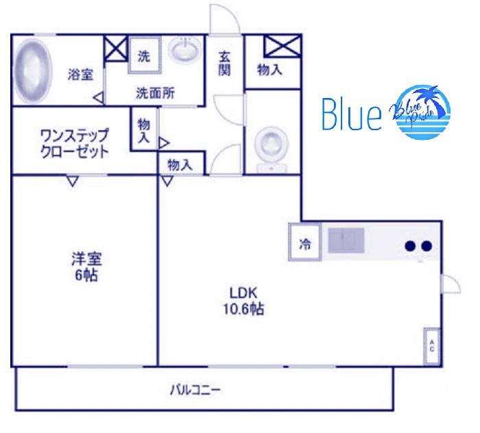 ソレイユ海戸(1LDK/2階)の間取り写真