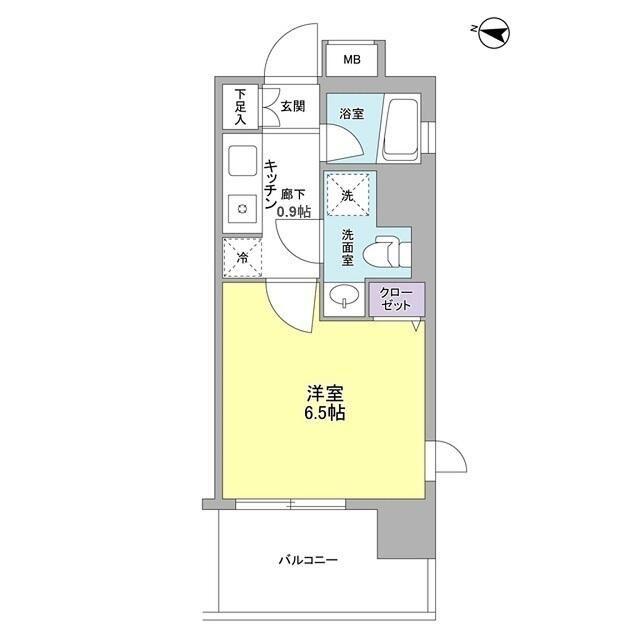アイルズ東中野(1K/8階)の間取り写真