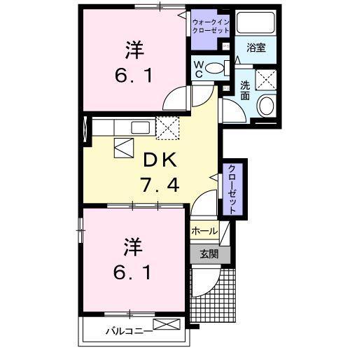 サザン・ガーデンA(2DK/1階)の間取り写真