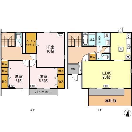 ロイヤルガーデン堀之内(3LDK/1階)の間取り写真