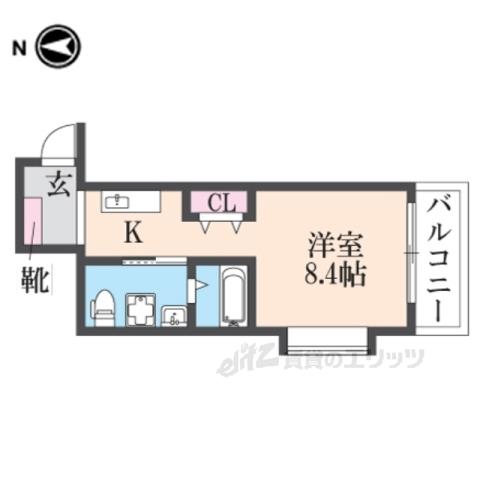 グリーン馬町(1K/2階)の間取り写真