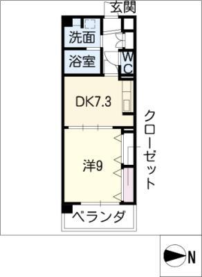 フローラKOYO(1DK/1階)の間取り写真