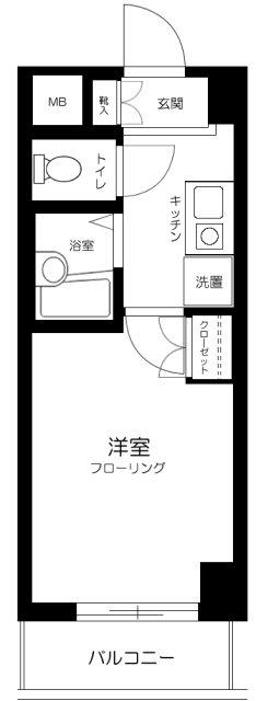 エスコート代田橋(1K/3階)の間取り写真