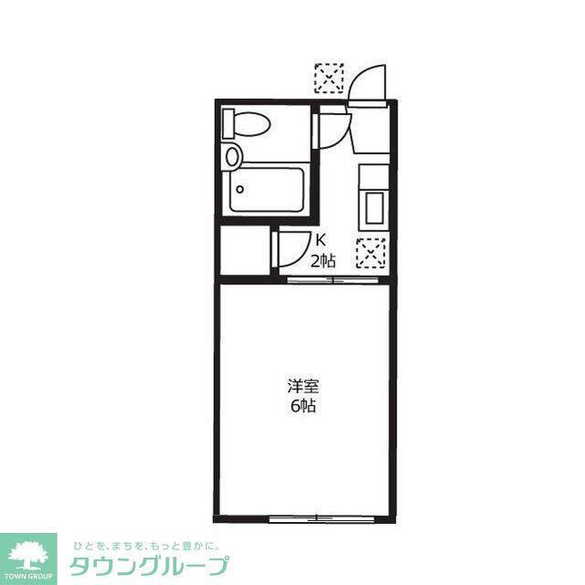 ミモザアネックスD(1K/2階)の間取り写真