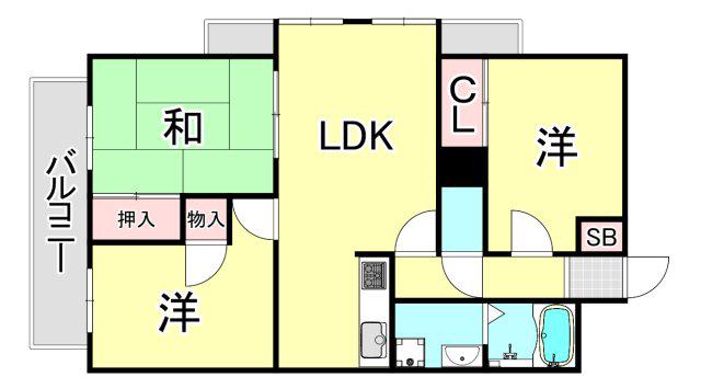 プラザインペリアル(3LDK/3階)の間取り写真