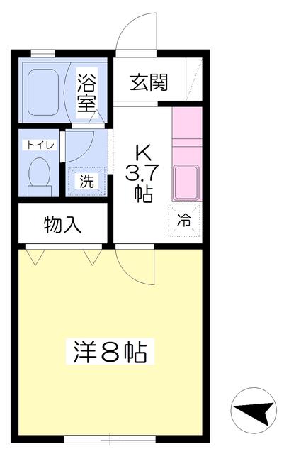 メゾンバンビ(1K/2階)の間取り写真