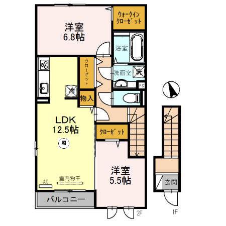 ＪＲ姫新線 播磨高岡駅 徒歩38分 2階建 築10年(2LDK/2階)の間取り写真