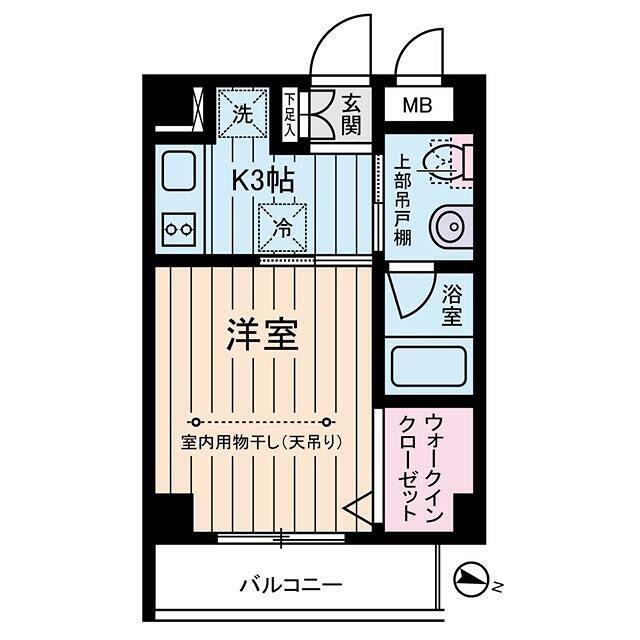 ドゥーシエル桜新町(1K/4階)の間取り写真