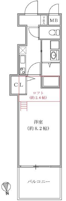 フォレスト梅田西(1K/12階)の間取り写真